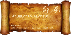 Szijgyártó Gyöngyi névjegykártya